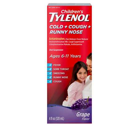 TYLENOL CHILDRENS Tylenol Children's Cold Cough & Runny Nose Grape 4 fl. oz., PK36 3016103